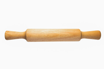 Wooden rolling pin isolated on white background