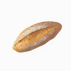 freshly baked bread isolated on white background