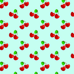seamless pattern with cherries 