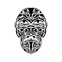 Ornate patterned illustration. Tribal tattoo skull.