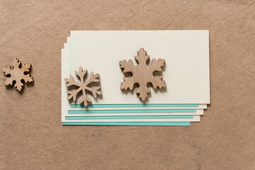 rustic snowflake shapes on paper