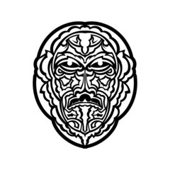 Ornate patterned illustration. Tribal tattoo skull.