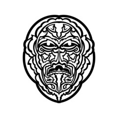 Ornate patterned illustration. Tribal tattoo skull.