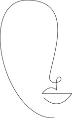 minimal woman face, linear sketch woman face, One line face Female, portrait black white artwork outline vector hand drawn illustration 2