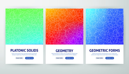 Geometric Forms Flyer Concepts. Vector Illustration of Outline Design.