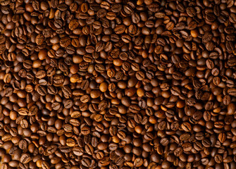 The texture of roasted coffee beans.