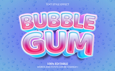 Bubble gum text style effect