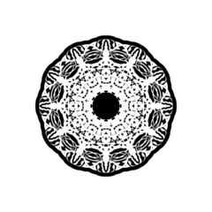 Simple Mandala Shape for Coloring. Vector Mandala. Floral. Flower. Oriental. Book Page. Outline.