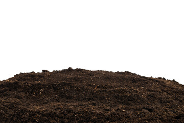 Soil for plant isolated on white background.