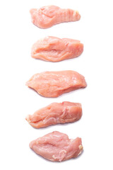 Raw chicken fillet isolated on white background.