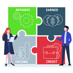 AEIC - Advance Earned Income Credit acronym. business concept background.  vector illustration concept with keywords and icons. lettering illustration with icons for web banner, flyer, landing 