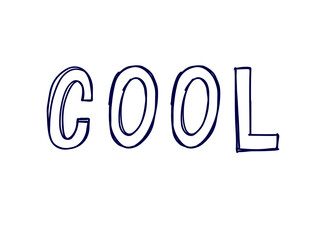 Cool. Ink hand lettering. Modern Handwritten phrase. Inspiration graphic design typography element. Cute simple vector sign.