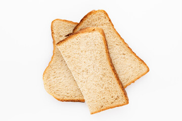 Bread slice isolated on white background.