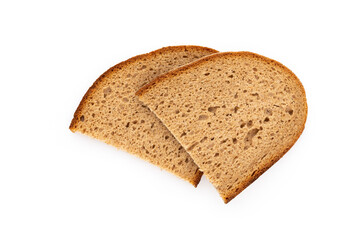 Rye bread isolated on white background.
