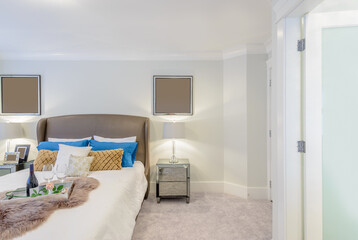 Beautiful and modern home and hotel bedroom interior design.