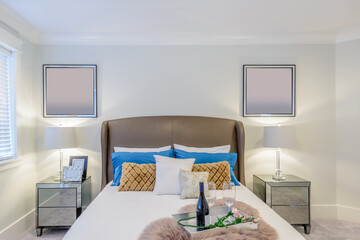 Fototapeta premium Beautiful and modern home and hotel bedroom interior design.