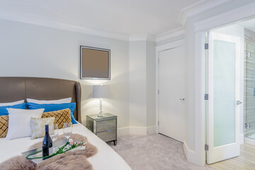 Beautiful and modern home and hotel bedroom interior design.