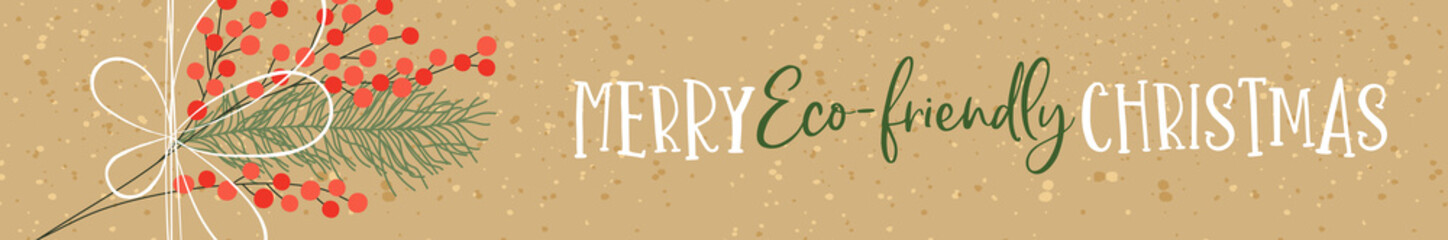 Merry christmas eco friendly gift nature banner