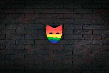 LGBT mask isolated on black background