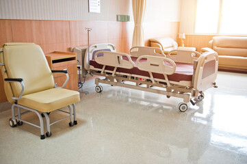 Clean empty bed in a hospital ward