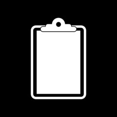 Blank Checklist clipboard icon isolated on dark background