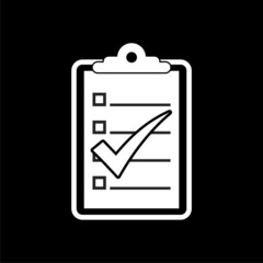 Success list icon isolated on dark background