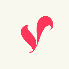 Letter V logo.Decorative lettering sign isolated on light background.Alphabet initial.Elegant, luxury, wedding, beauty, spa, glamour style.