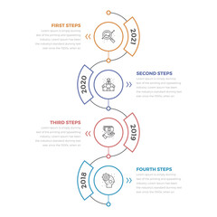 Vertical Timeline Infographics with 04 Steps