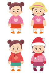 季節毎のコーディネート　服装　女の子