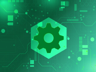 2d illustration lock and digital background 