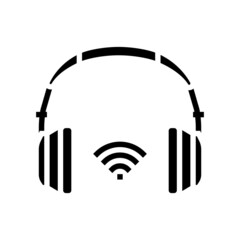 wireless headphones glyph icon vector. wireless headphones sign. isolated contour symbol black illustration