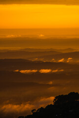 beautiful view of the hills during sunset