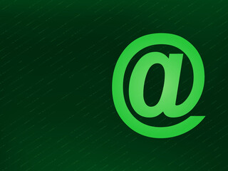 2d illustration Email sign or at mail icon