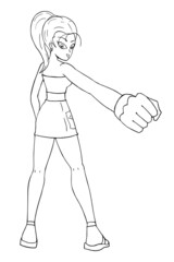 Young woman draw to coloring