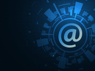 2d illustration Email sign or at mail icon