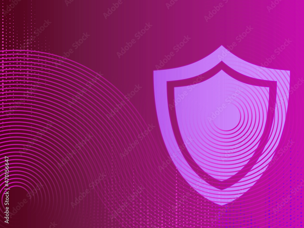 Poster 2d rendering cloud computing, security lock and shield