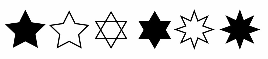 Stars set icons. Stars collection. Rating star signs collection. Star icon. Stars in modern simple flat style. Vector illustration.