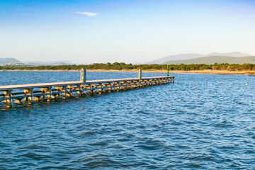 The bridge at the Sa Salina beach in Masainas