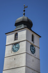 12th century Council Tower of Sibiu (Turnul Sfatului or Hermannstadter Ratsturm) - tower situated...