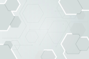 Abstract white hexagon background with shadow. Hex object space for create Cover or Banner in world wide web. Template for presentation.