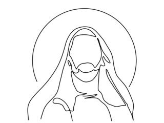 Continuous line drawing of Jesus Christ vector illustration Testament
Bible