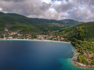 Fototapeta premium Amazing scenery over Skopelos island Greece in Autumn. Skopelos is the largest island of Sporades, Greece