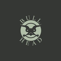 Bull head logo. Vector illustration design template