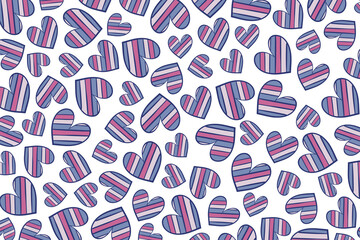 Doodle hearts in seamless pattern for Valentine's day background