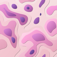 Colorful abstract layers in a papercut style background with vibrant 3D topography shapes. Stylish vector illustration suitable for banners, posters, brochures, and templates.