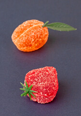 a very tasty candy on the black	