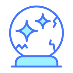 Halloween, scary mirror vector blue outline icon.