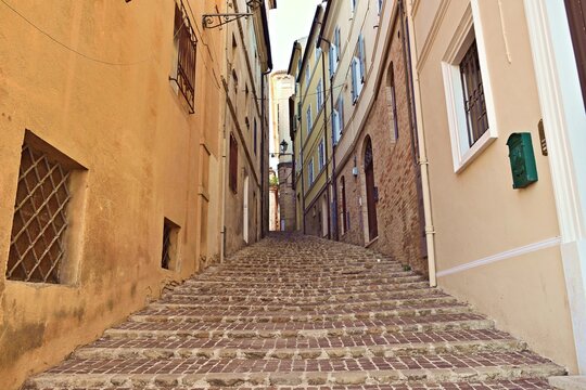 cityscape of the old town of Osimo in Ancona, Marche, Italy
