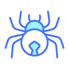 spider, Halloween vector blue outline icon.