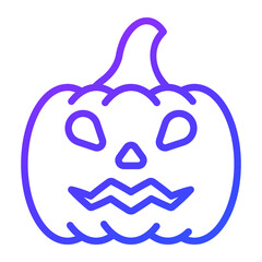 pumpkin, Halloween vector outline icon.